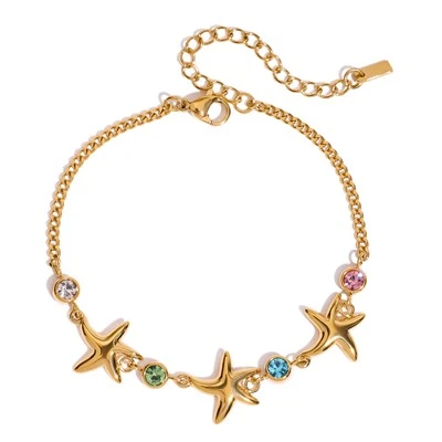 สร้อยข้อมือ starfish bezel zircon