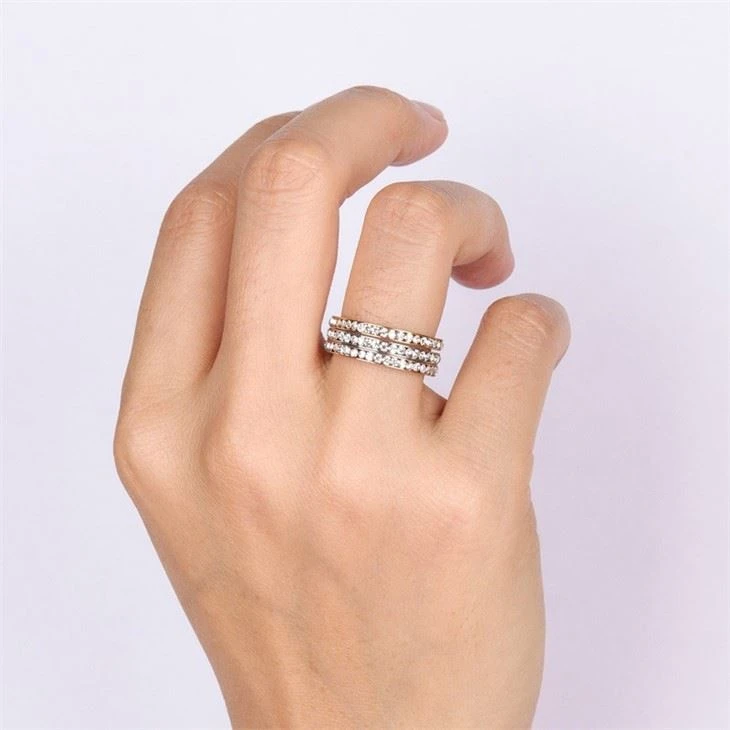 thin cubic zirconia eternity band