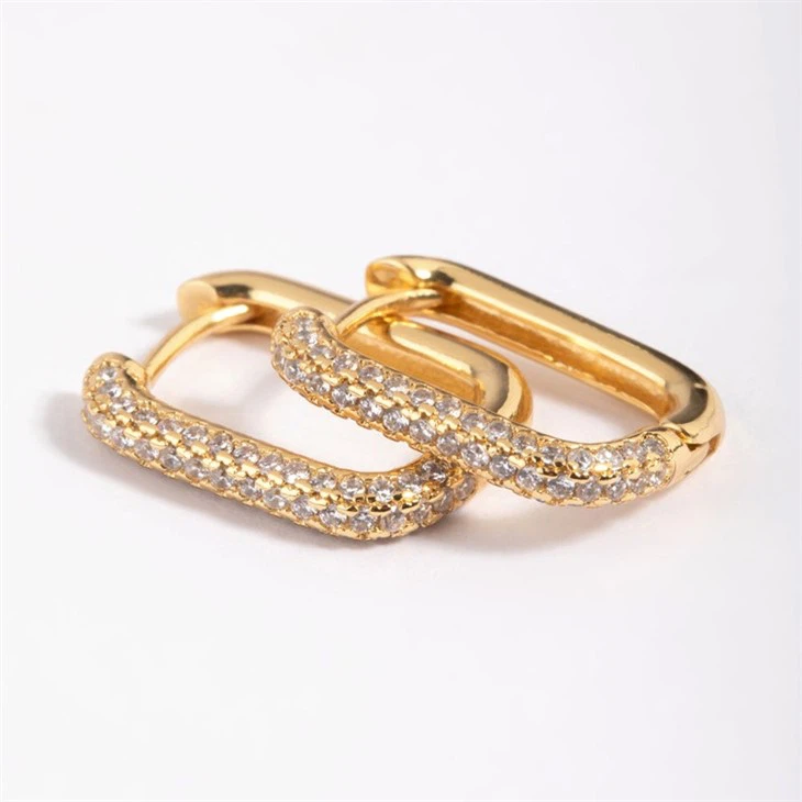 hoop pave earrings