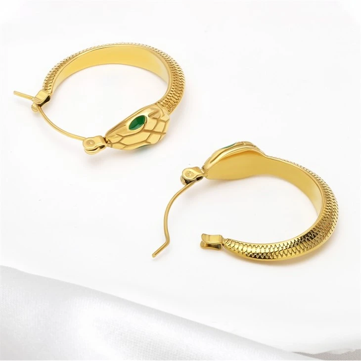 green snake earrings