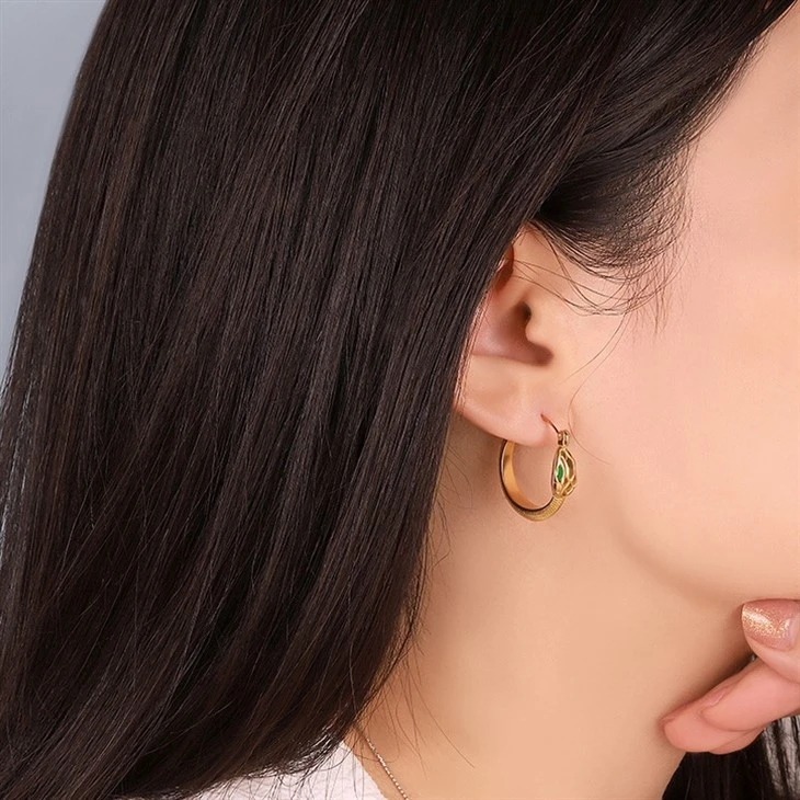 stainless steel snake earrings