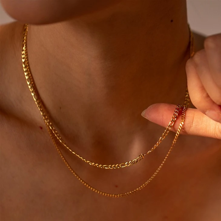 2 Layer Gold Necklace Stainless Steel