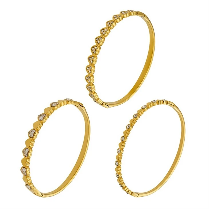 Minimalist Gold Plated Heart Bangles factory