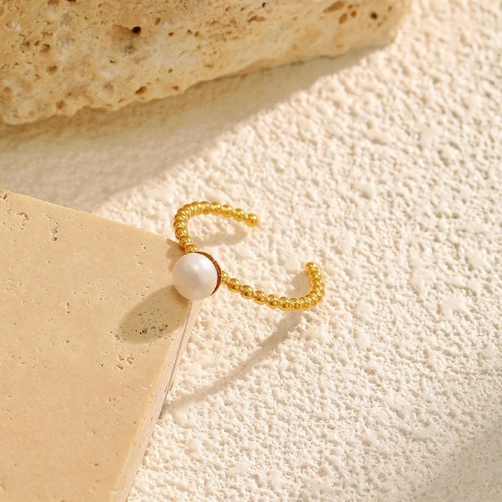 Pearl Beaded Open Ring factory