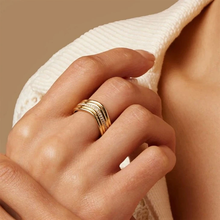 Ribbed Wave Ring