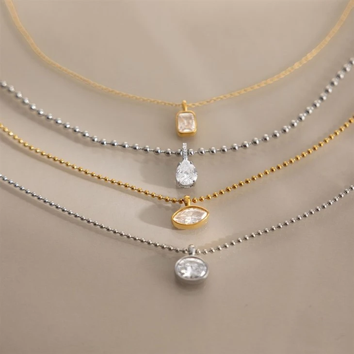 Simple Marquise CZ Pendant Necklace high quality