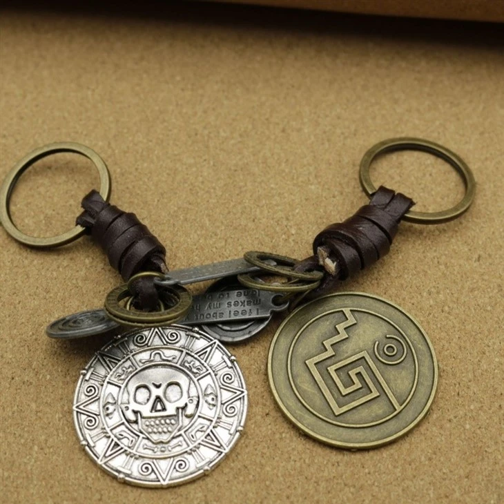 Skull Card Keychain | Braided Leather Vintage Accessory suppliers