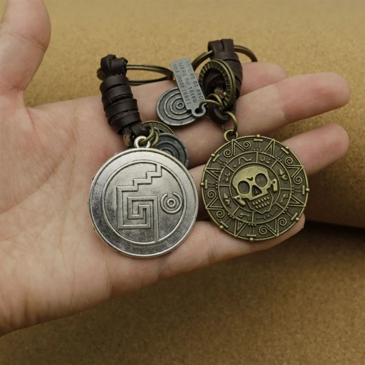 Skull Card Keychain | Braided Leather Vintage Accessory factory