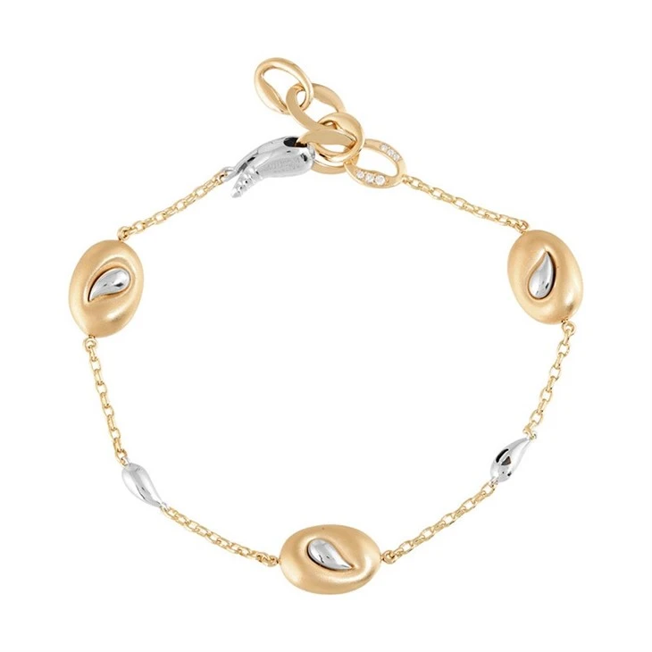 Two Tone Oval Station Bracelet high quality